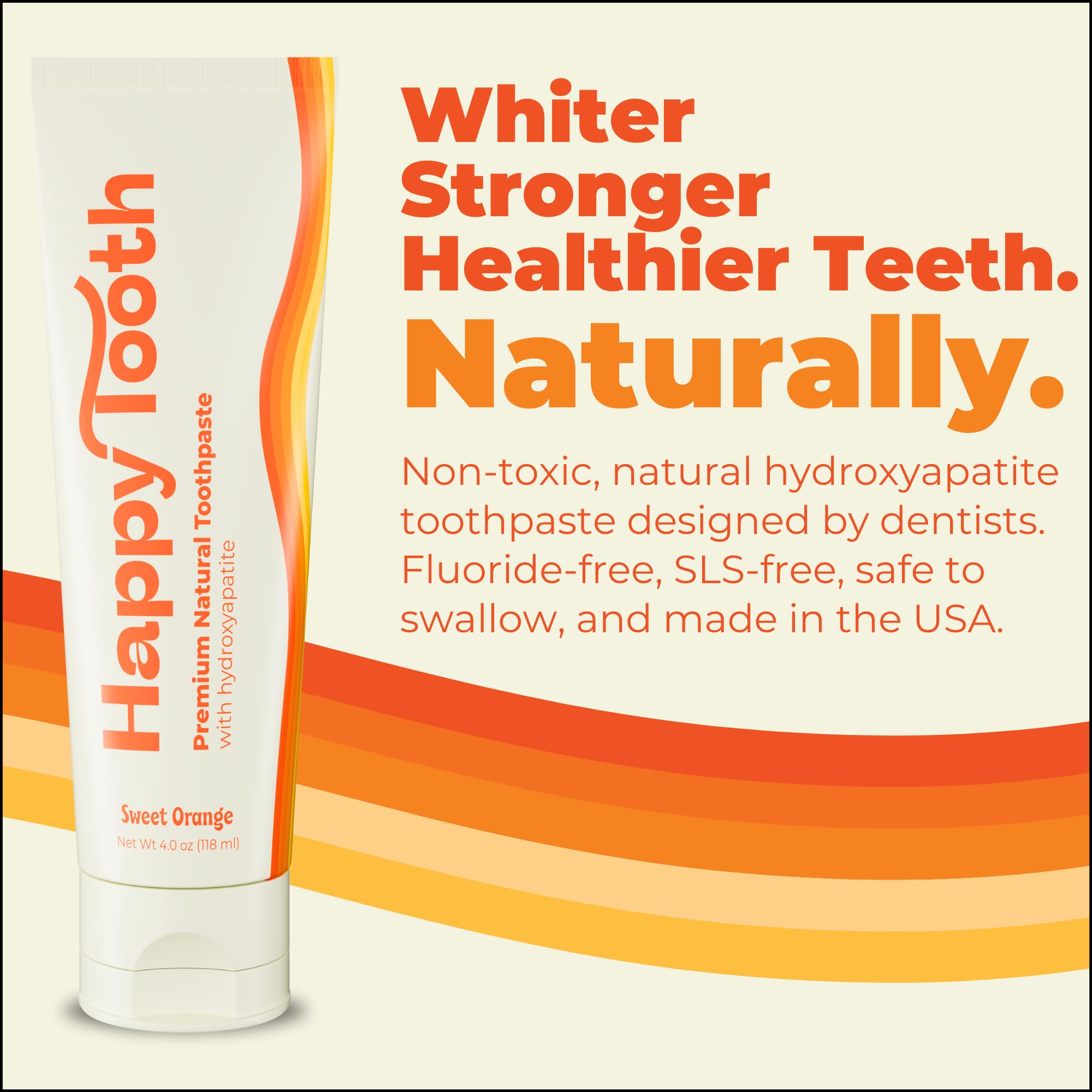 Happy Tooth textura cremosa cerca, facilita aplicación y cobertura eficaz