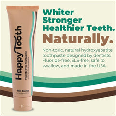 Happy Tooth primer plano de textura cremosa que enfatiza suavidad y aplicabilidad segura