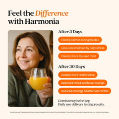 HARMONÍA ingredientes clave como ashwagandha y magnesio en primer plano