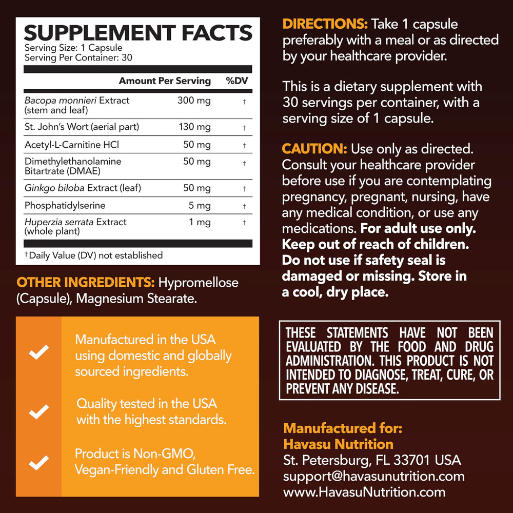 HAVASU NUTRITION caja abierta y cápsulas en mano para control de dosis