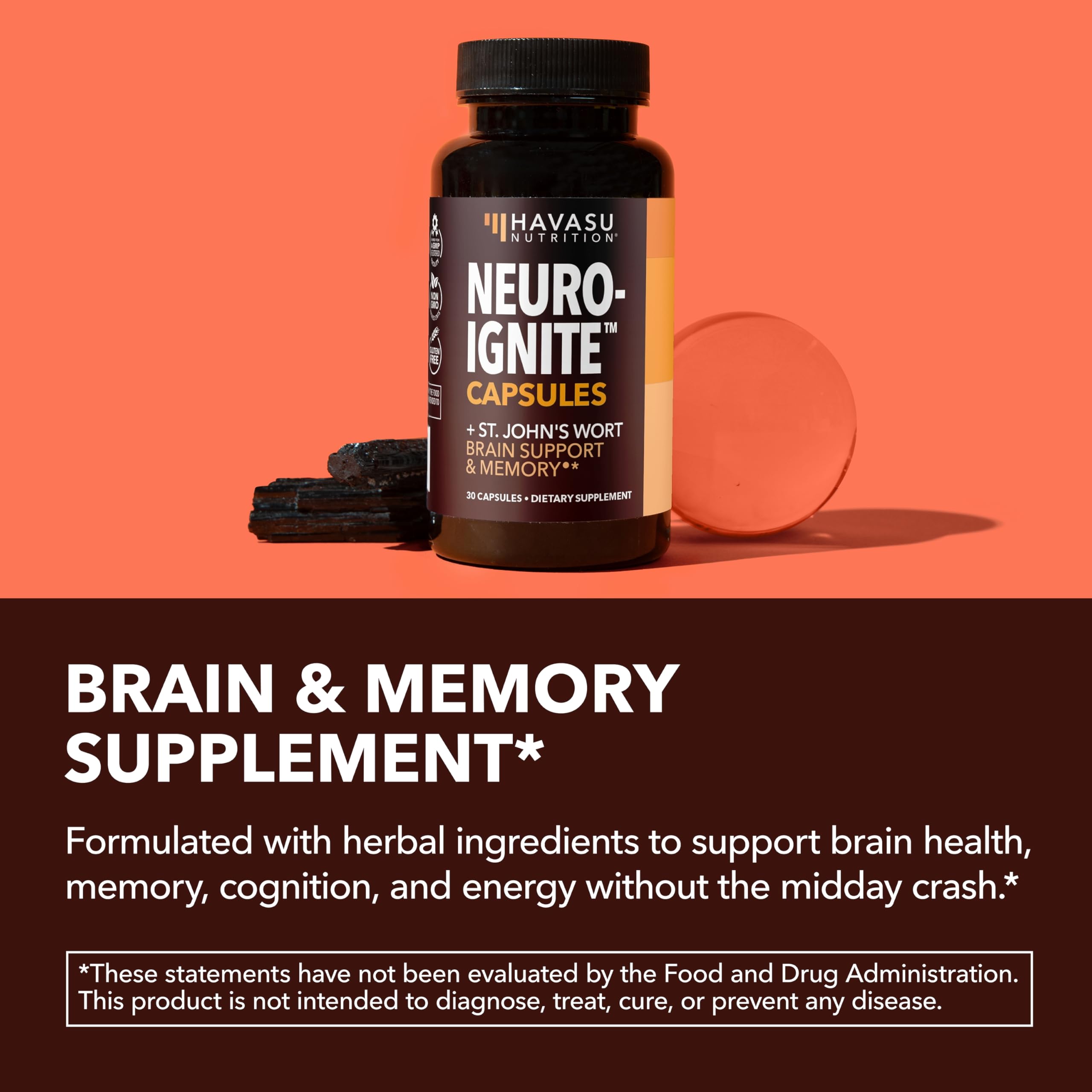 HAVASU NUTRITION ingredientes botánicos ginkgo y bacopa para memoria