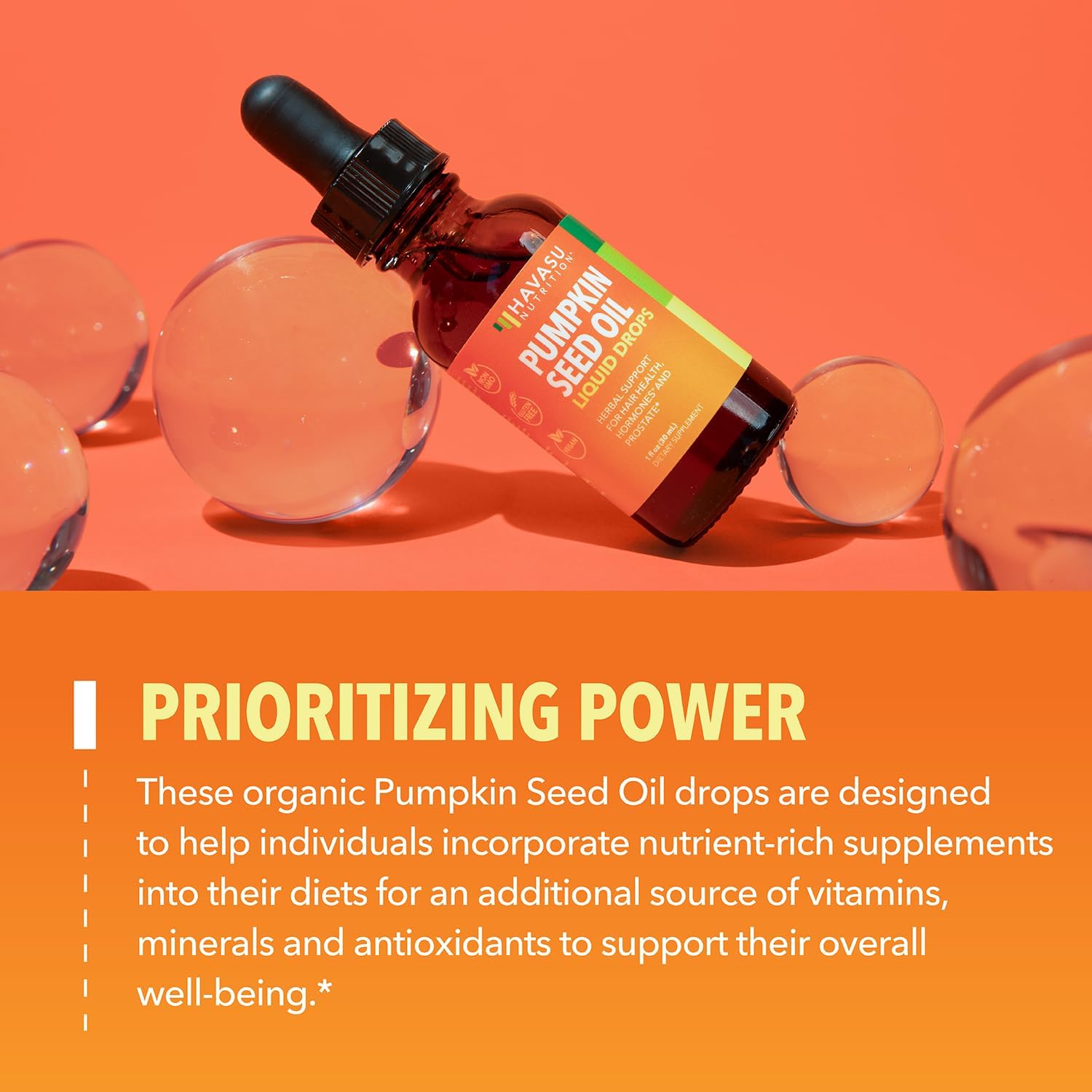 HAVASU NUTRITION comparación de tamaño del frasco 1 fl oz, práctico y portátil