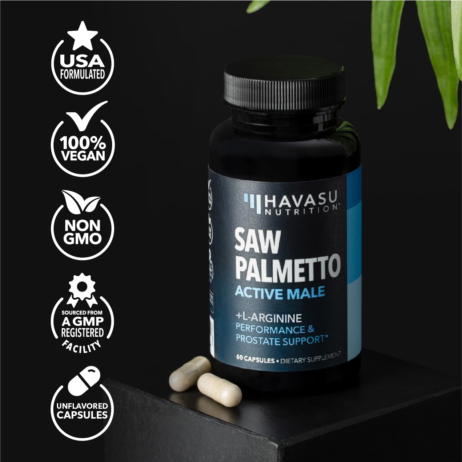 HAVASU NUTRITION ambiente masculino saludable sugiriendo apoyo prostático