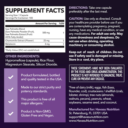 HAVASU NUTRITION cápsula en mano, tamaño práctico y fácil de tragar