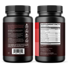 HAVASU NUTRITION closeup de Horny Goat Weed, Maca y Tongkat Ali destacando la mezcla herbal