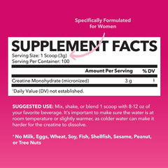 HAVASU NUTRITION Creatine for Women bottle display showing 100 servings.