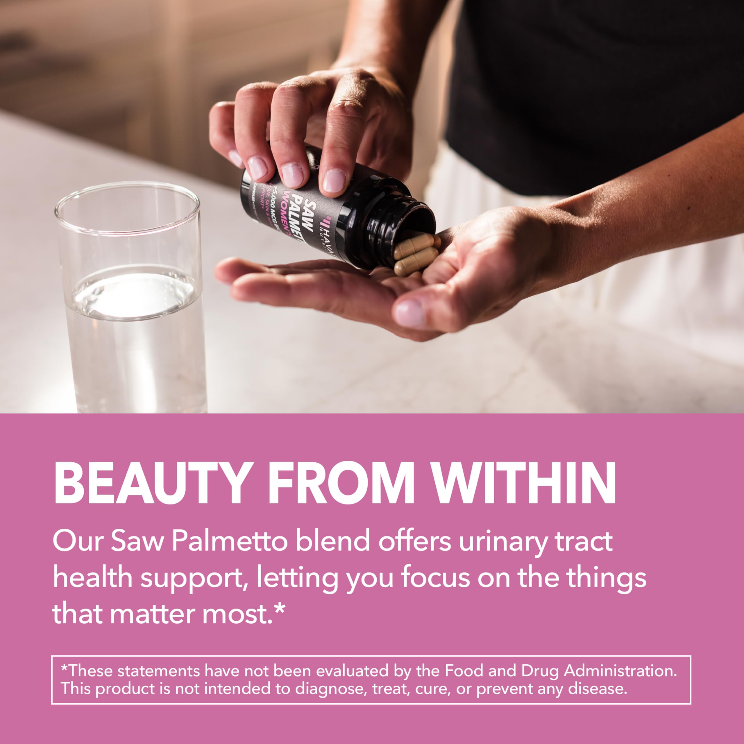 HAVASU NUTRITION imagen de biotina en cápsula destacando aporte para cabello y uñas