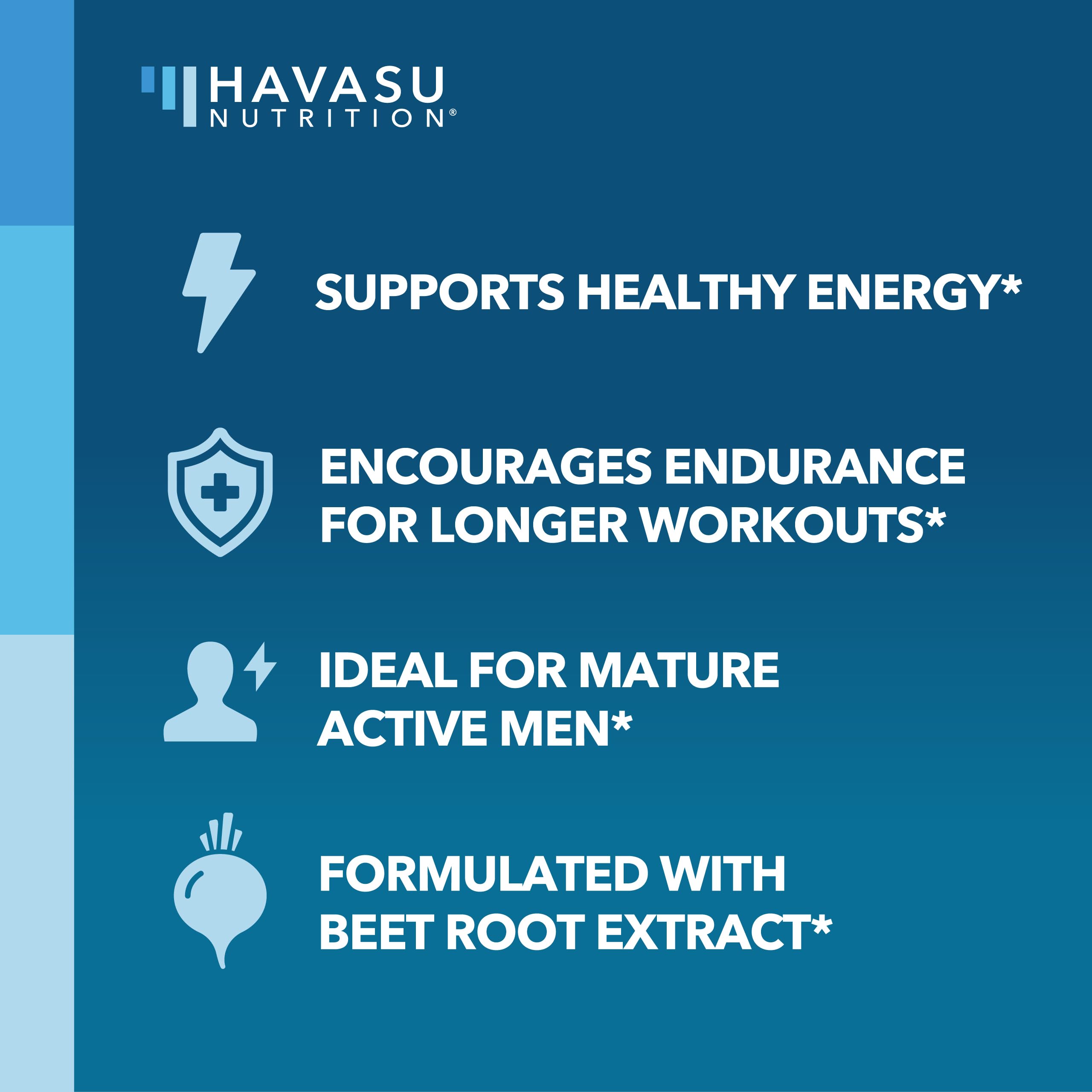 HAVASU NUTRITION detalle de la etiqueta con lista de ingredientes y beneficios claros