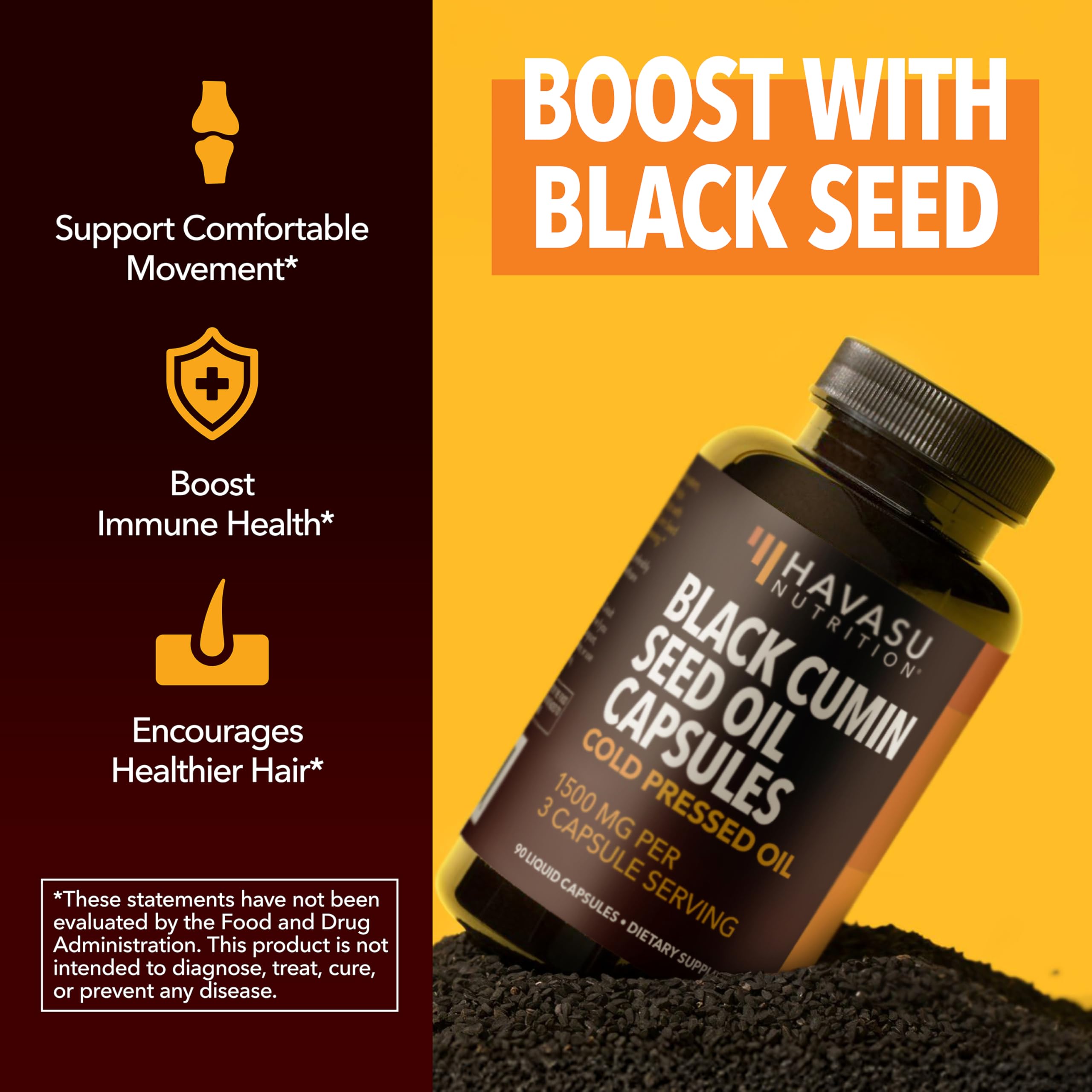HAVASU NUTRITION detalle de etiqueta con lista de ingredientes y símbolos