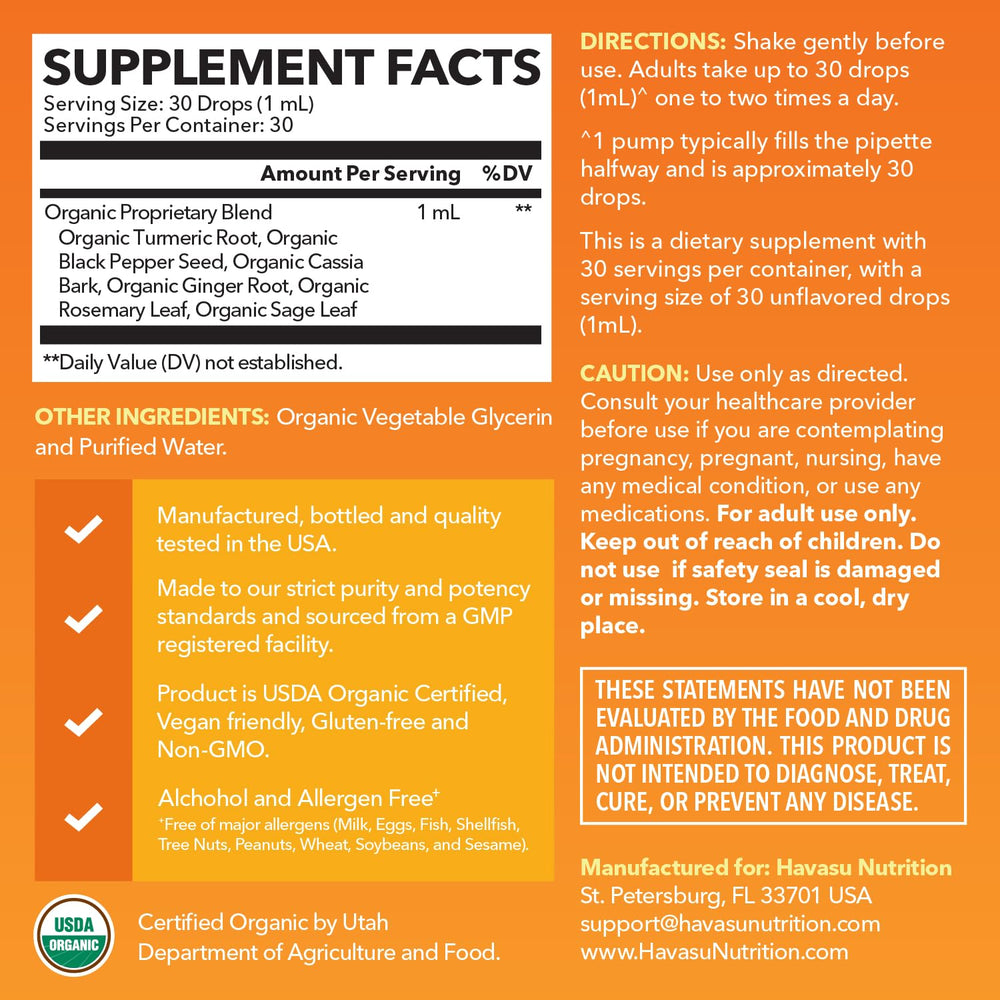 HAVASU NUTRITION gotero dosificando gotas fáciles y precisas