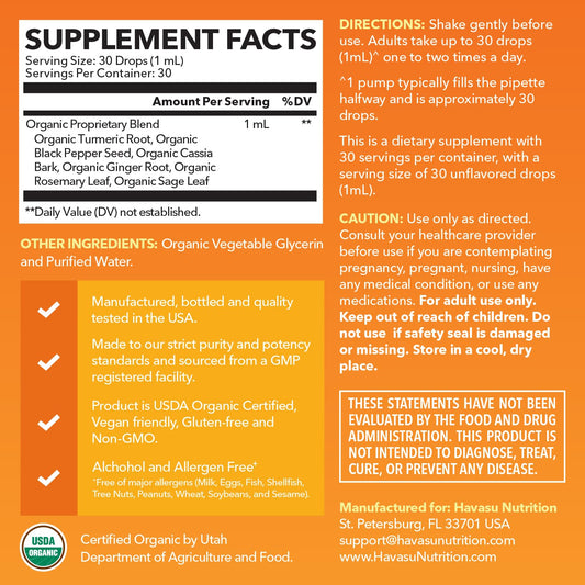 HAVASU NUTRITION gotero dosificando gotas fáciles y precisas