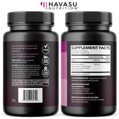 HAVASU NUTRITION empaque lateral con información nutricional clara
