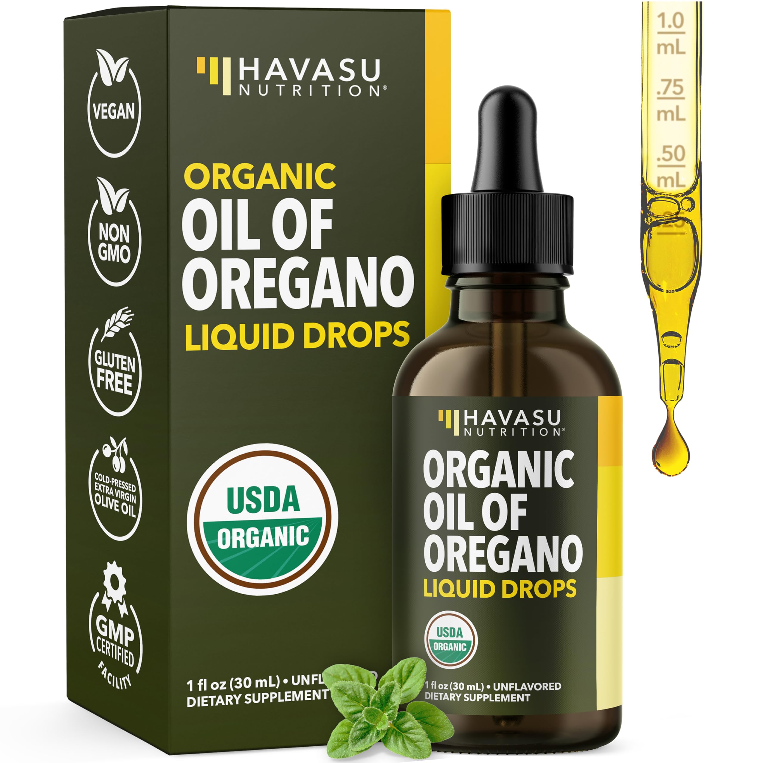 HAVASU NUTRITION frasco delantero mostrando etiqueta y beneficio orgánico
