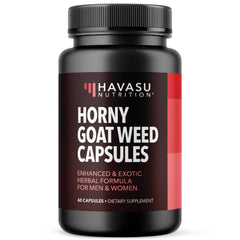 HAVASU NUTRITION frasco frontal con 60 cápsulas, muestra conveniencia de un mes