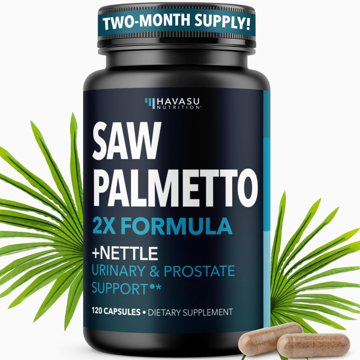 HAVASU NUTRITION frasco frontal mostrando cápsulas y beneficios