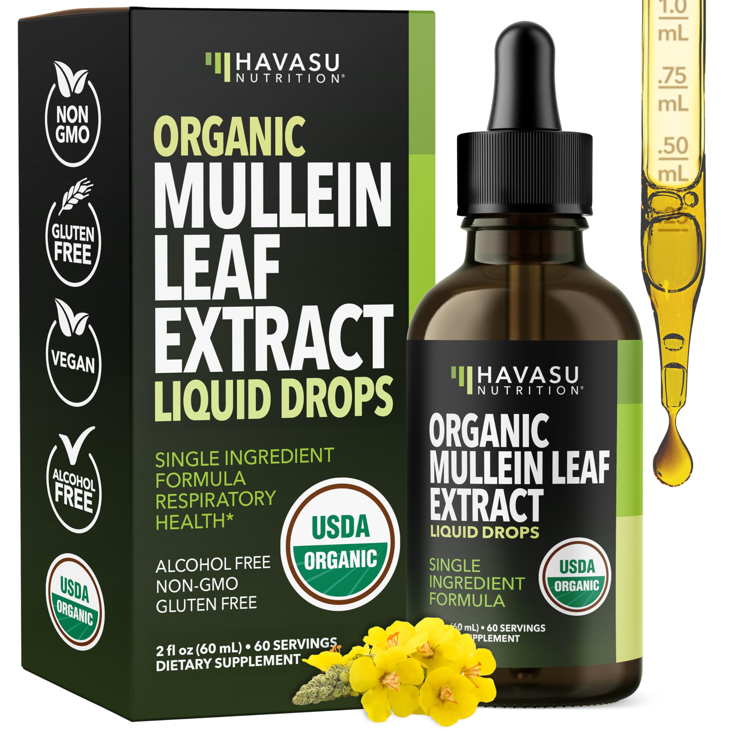 HAVASU NUTRITION frasco frente que muestra el diseño y beneficio respiratorio