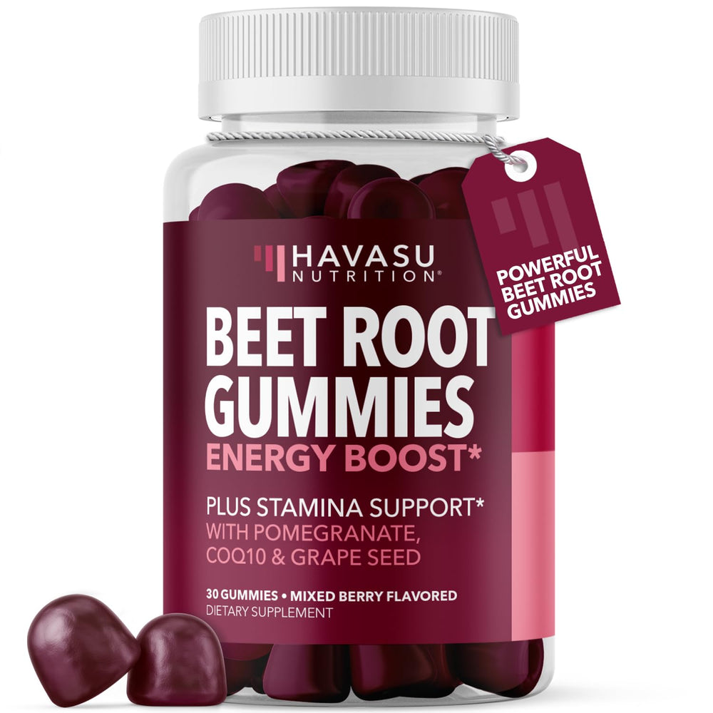 HAVASU NUTRITION frente del envase mostrando 30 gomitas y beneficios