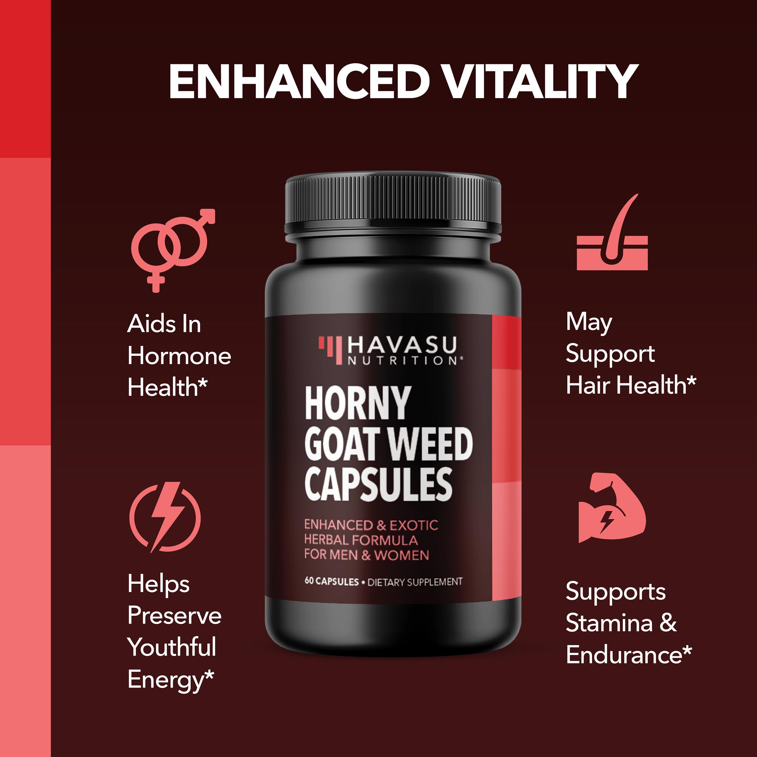 HAVASU NUTRITION cápsulas junto a ingredientes naturales para una porción informativa