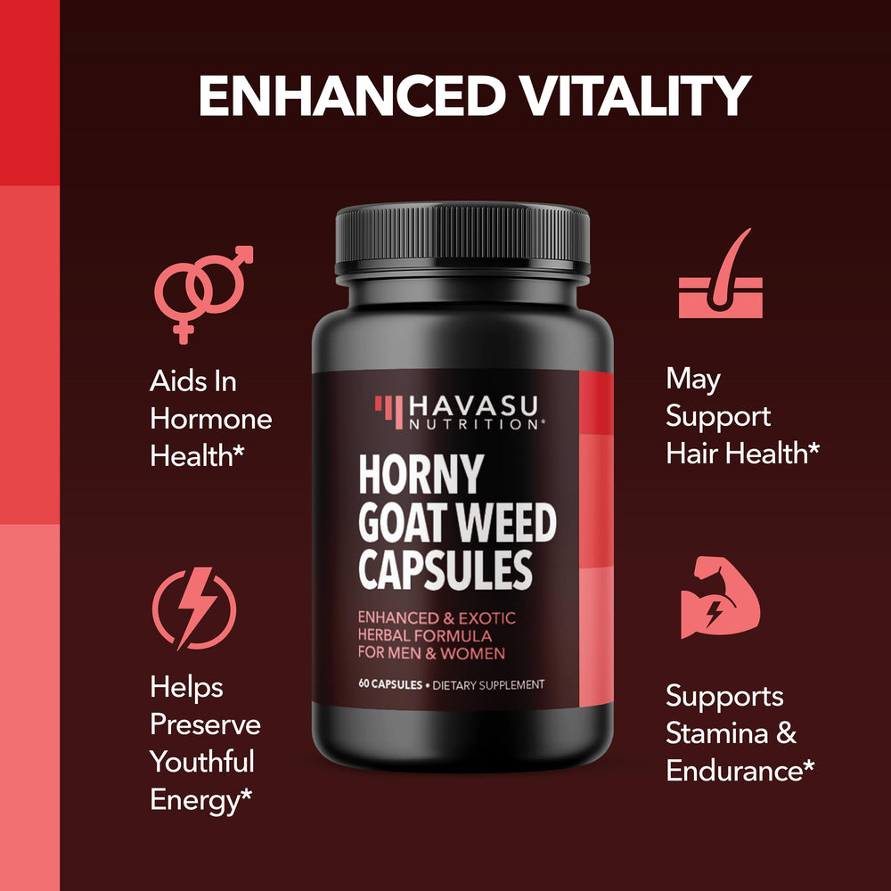 HAVASU NUTRITION cápsulas junto a ingredientes naturales para una porción informativa