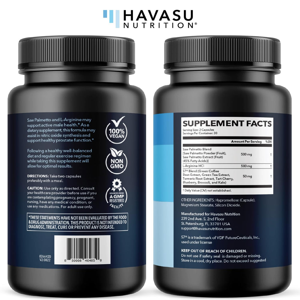 HAVASU NUTRITION presentación junto a alimentos saludables como complemento