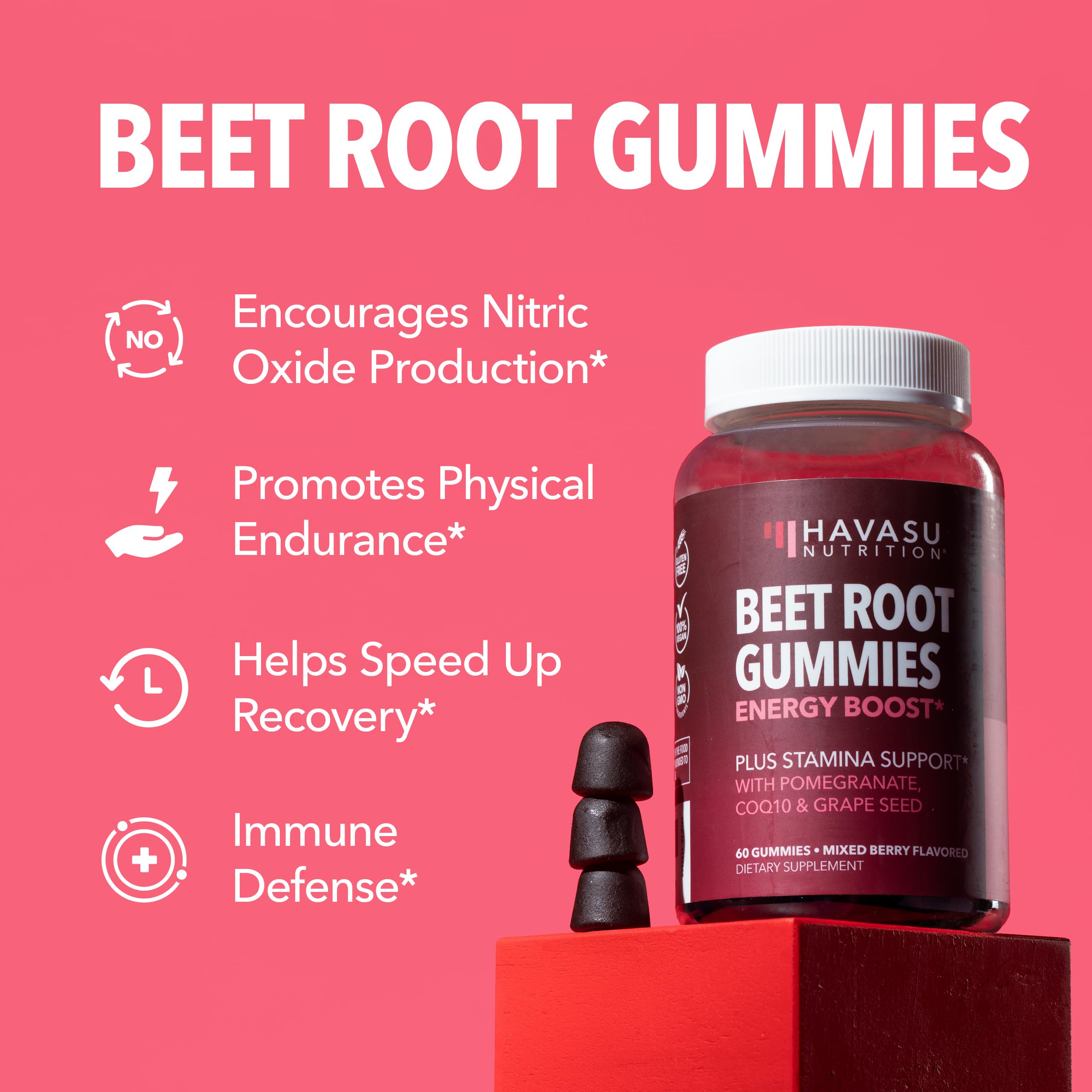 HAVASU NUTRITION primer plano textura de gomita masticable y apetecible