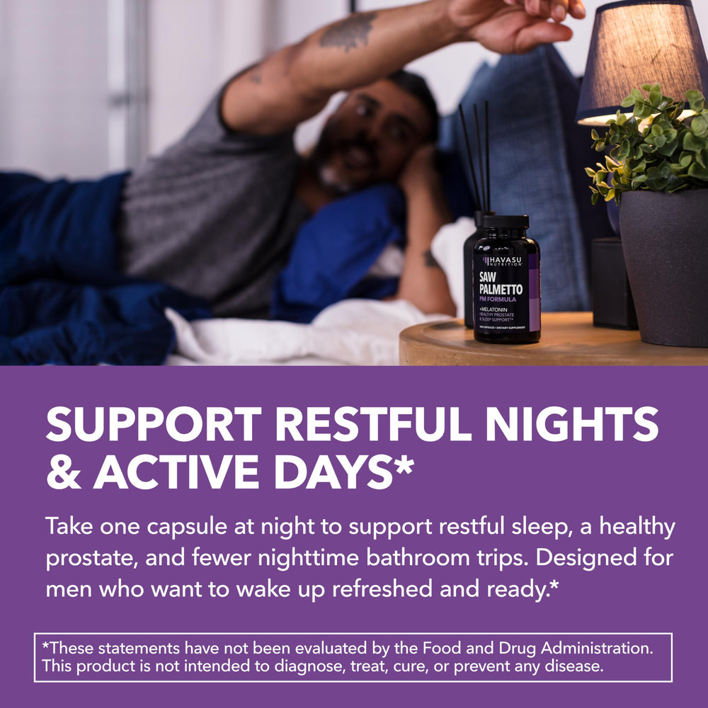 HAVASU NUTRITION producto en cama representando uso nocturno y descanso