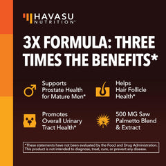 Detalle del extracto de saw palmetto y aceite de semilla de calabaza de HAVASU NUTRITION