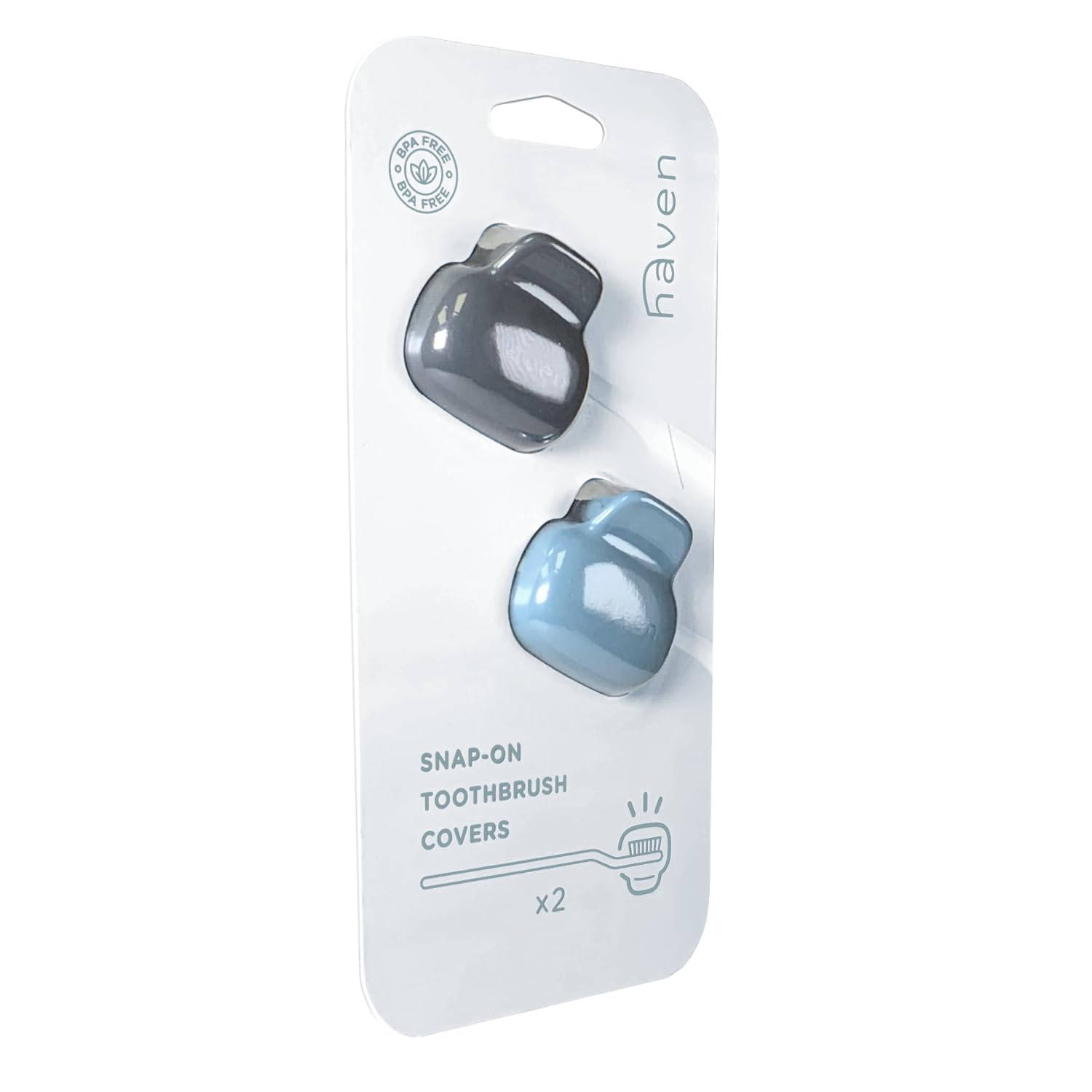 Haven funda junto a una regla para comparar tamaño compacto y portátil