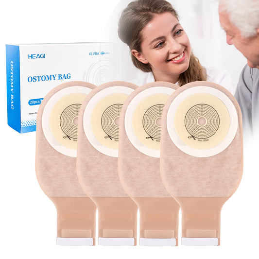 Heagimed vista frontal del paquete con 20 bolsas para cambio fácil
