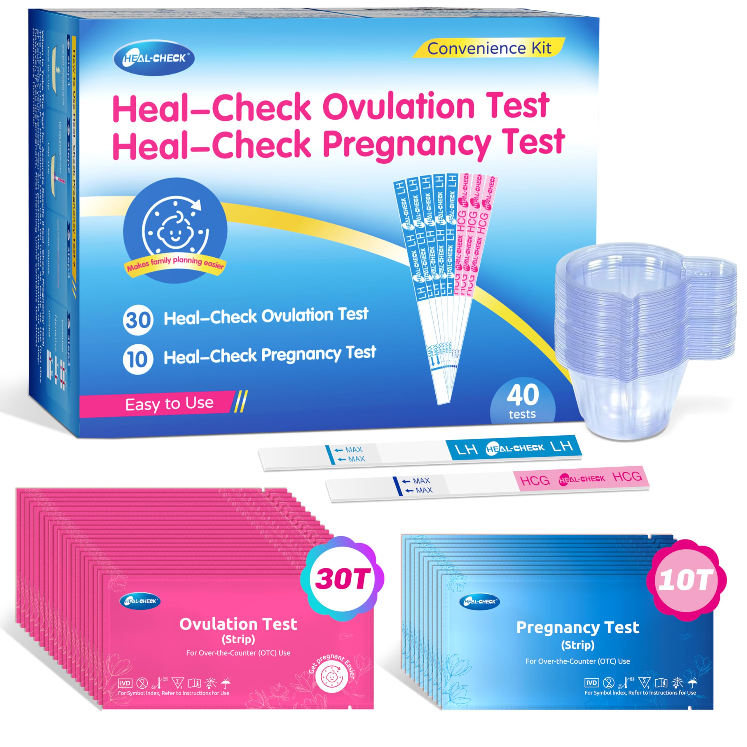 HEAL-CHECK empaque frontal mostrando kit completo y beneficios para TTC