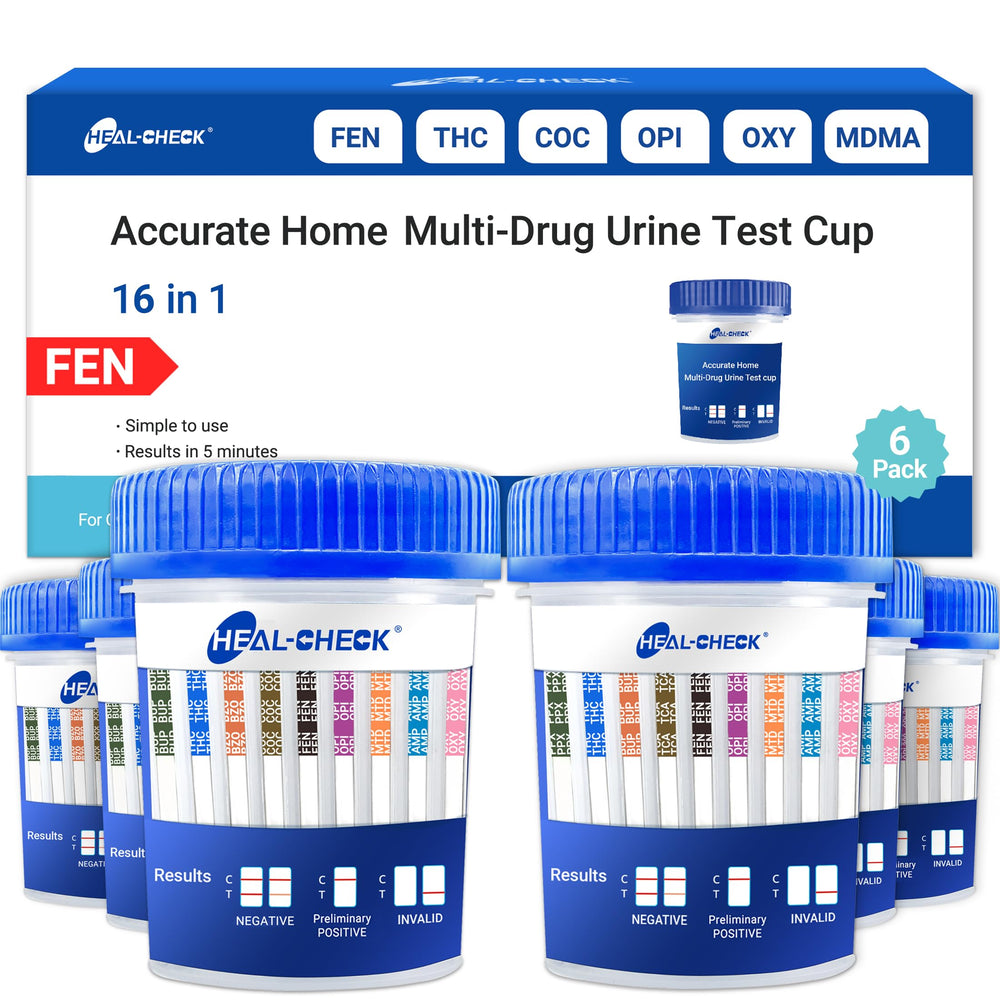HEAL-CHECK frontal del paquete mostrando 6 unidades y beneficios rápidos