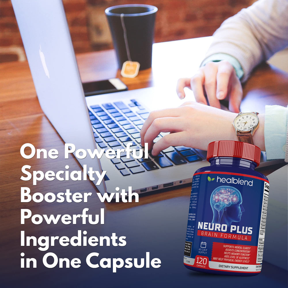 healblend Neuro Plus etiqueta con información clave y beneficios