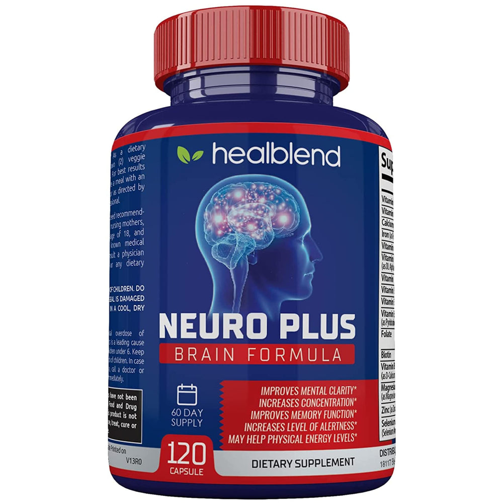healblend Neuro Plus frente del empaque mostrando claridad y confianza