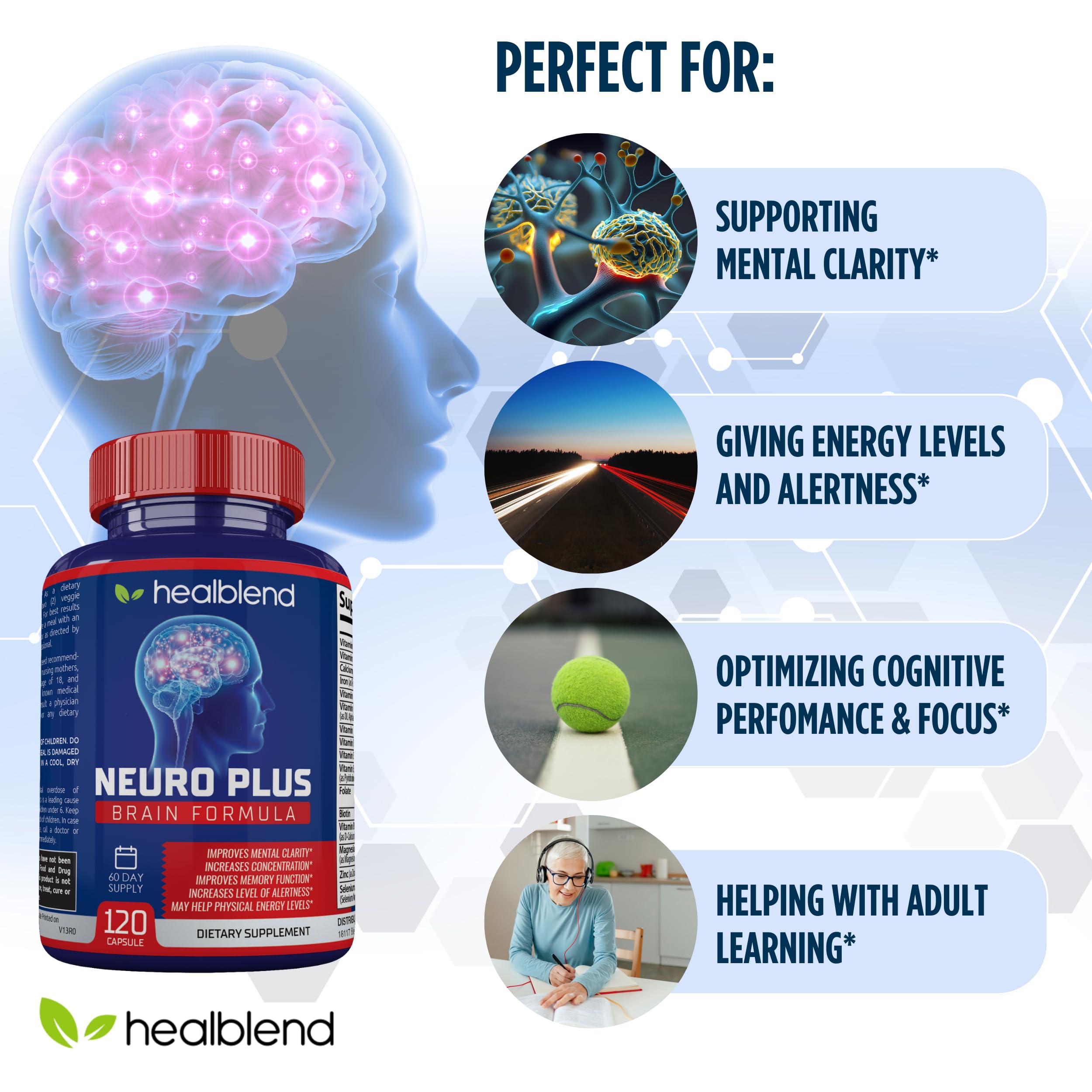 healblend Neuro Plus ingredientes naturales destacando calidad