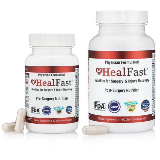 HealFast envase frontal mostrando diseño y beneficio de recuperación