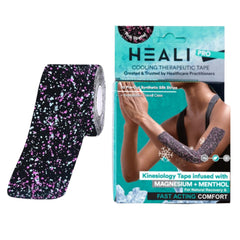INNOVATIONS BY HEALI empaque frontal rosa salpicado, muestra contenido profesional