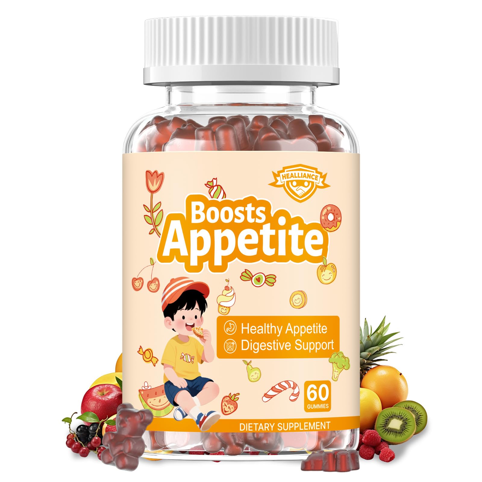 Healliance frente del paquete mostrando beneficios y formato masticable