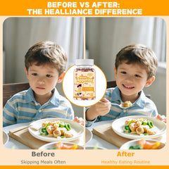 Healliance primer plano gomita sabor frutas mixtas agradable
