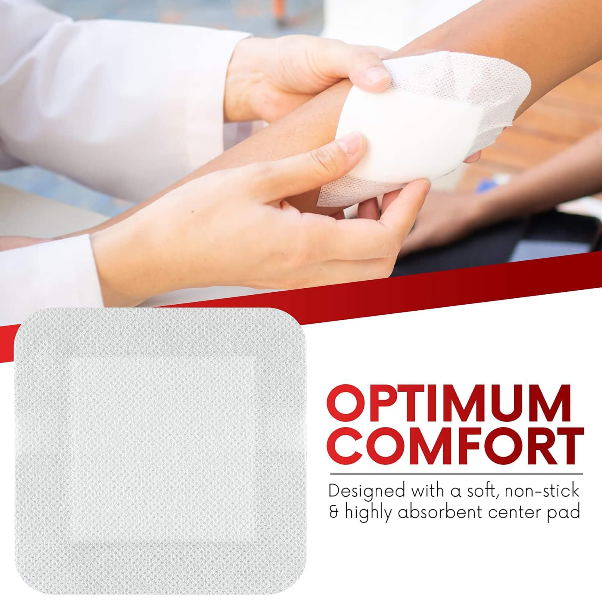 Healqu apósito junto a una mano para comparar tamaño y cobertura