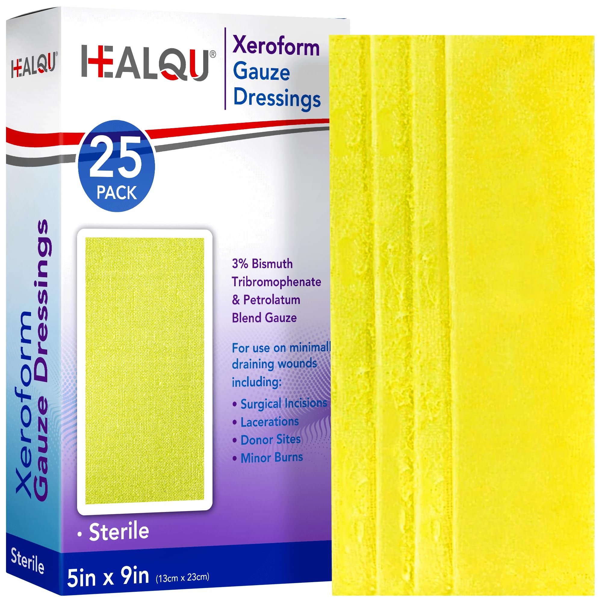 Healqu frente del paquete mostrando caja de 25 apósitos y claridad de uso