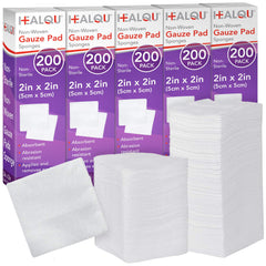 Healqu paquete frontal de gasas 2x2, cantidad y presentación práctica
