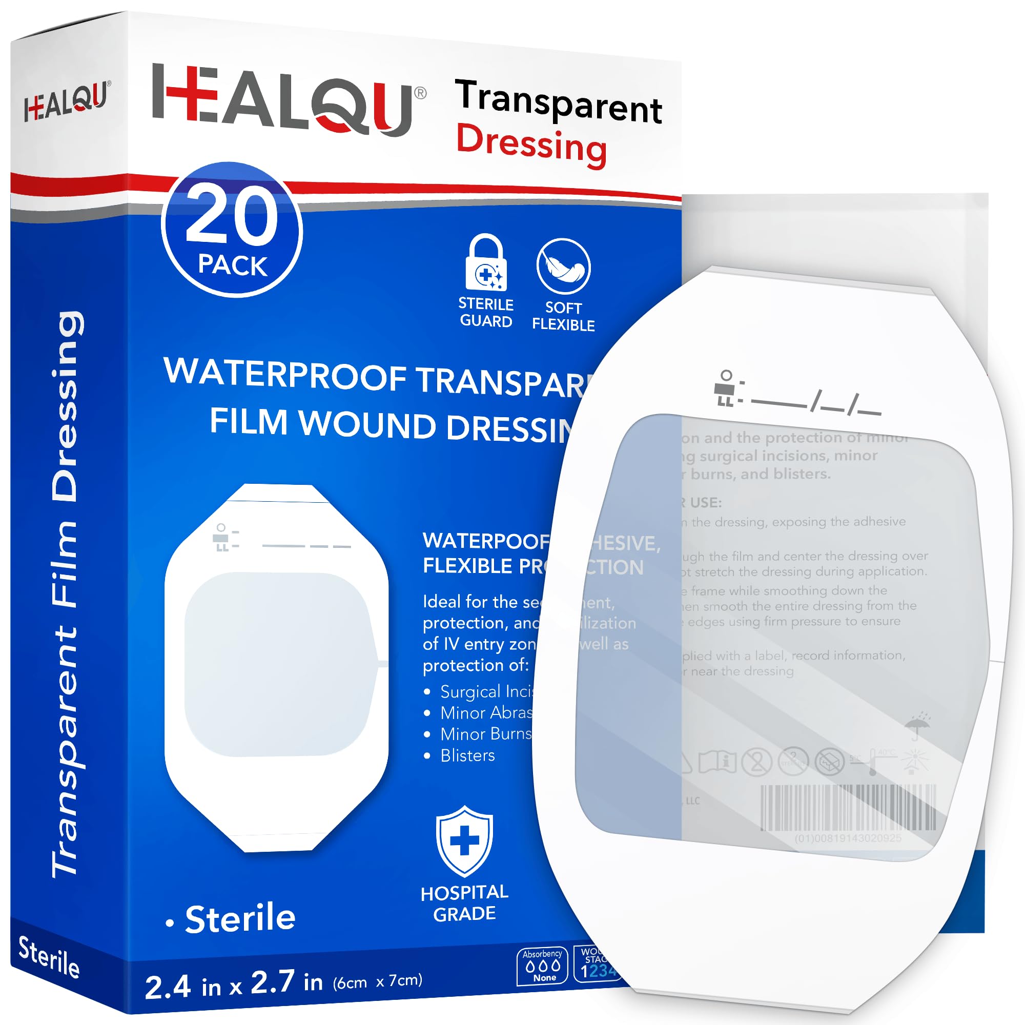 Healqu empaquetado frontal mostrando caja y cantidad, protección lista para usar