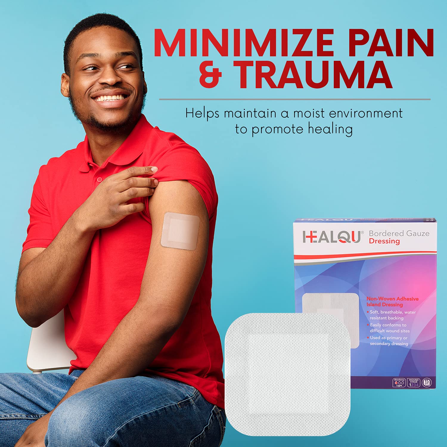 Healqu apósito en escenario cotidiano, ideal para botiquín y vida activa
