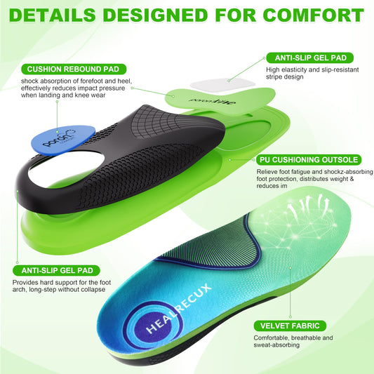 Healrecux vista lateral del inserto con capas visibles que ofrecen amortiguación