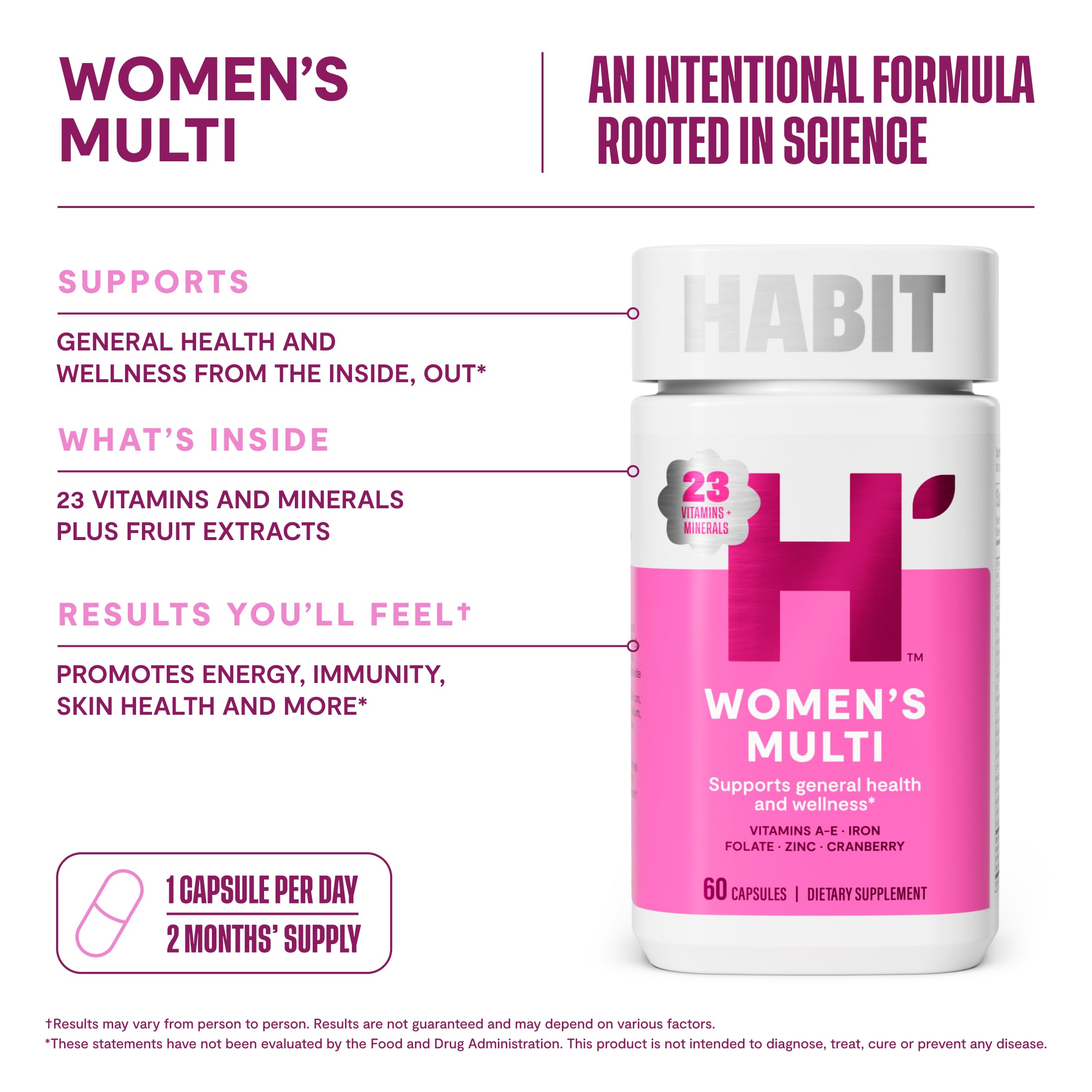 Health By Habit etiqueta nutricional abierta detallando vitaminas y minerales clave