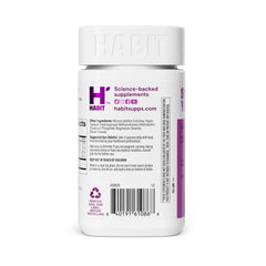 Health By Habit frasco junto a regla para mostrar tamaño y claridad de etiqueta