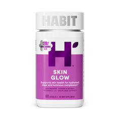 Health By Habit frasco delantero mostrando etiquetas y beneficio de brillo