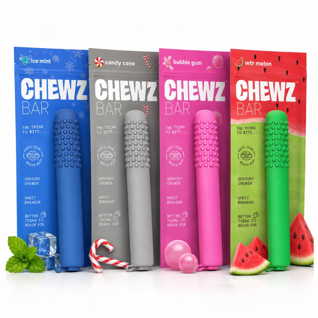 Health Chews vista frontal del fidget stick con diseño compacto y discreto