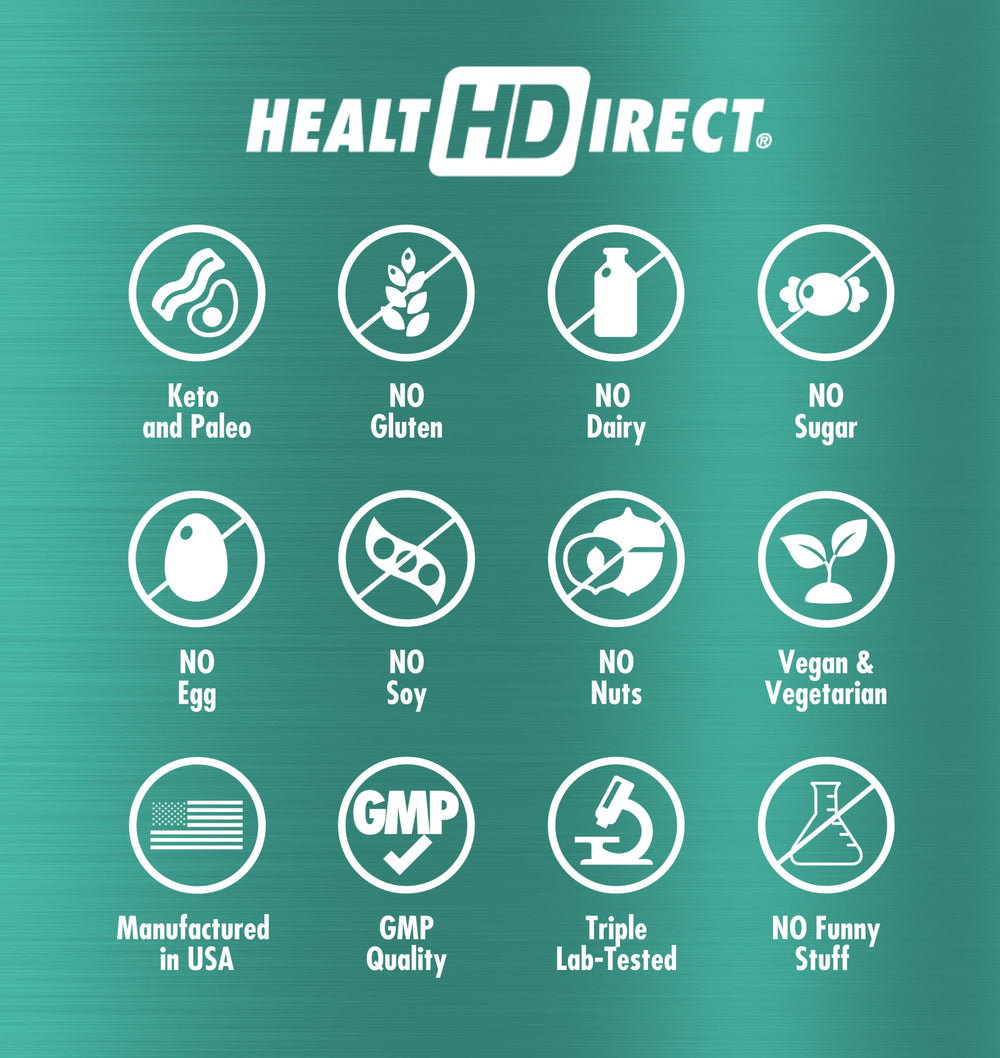 HEALTH DIRECT botella sobre encimera de cocina mostrando integración en rutina diaria