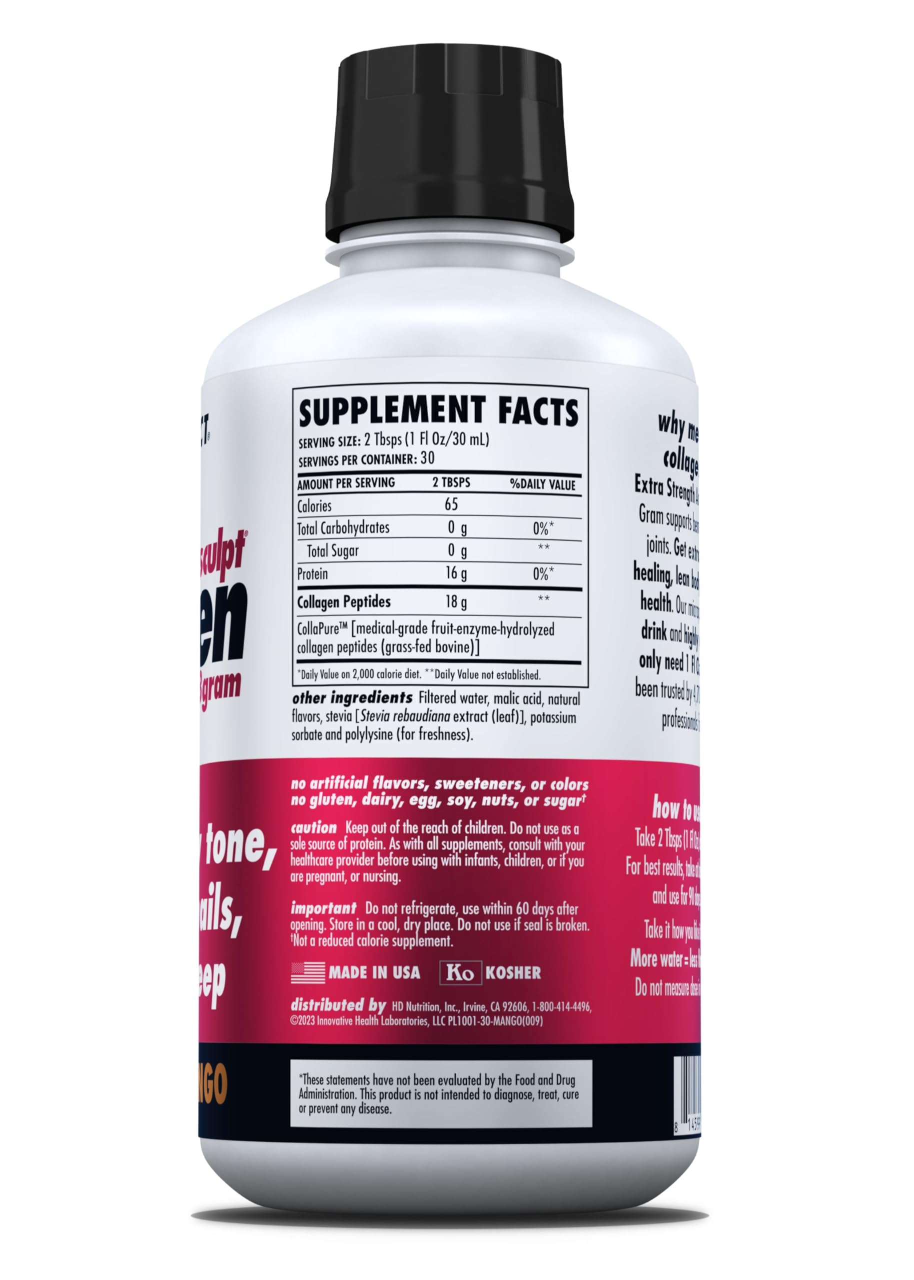 HEALTH DIRECT mano sosteniendo botella, fácil de llevar y consumir